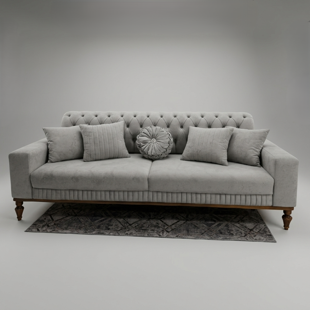 Fabric Sofa Premium Wood Classic Living Room Design