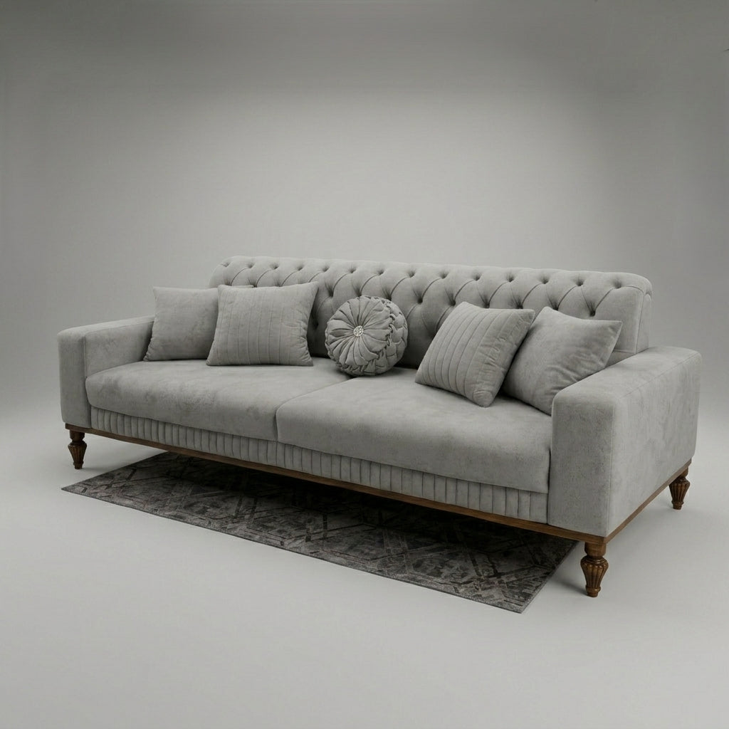 Fabric Sofa Premium Wood Classic Living Room Design