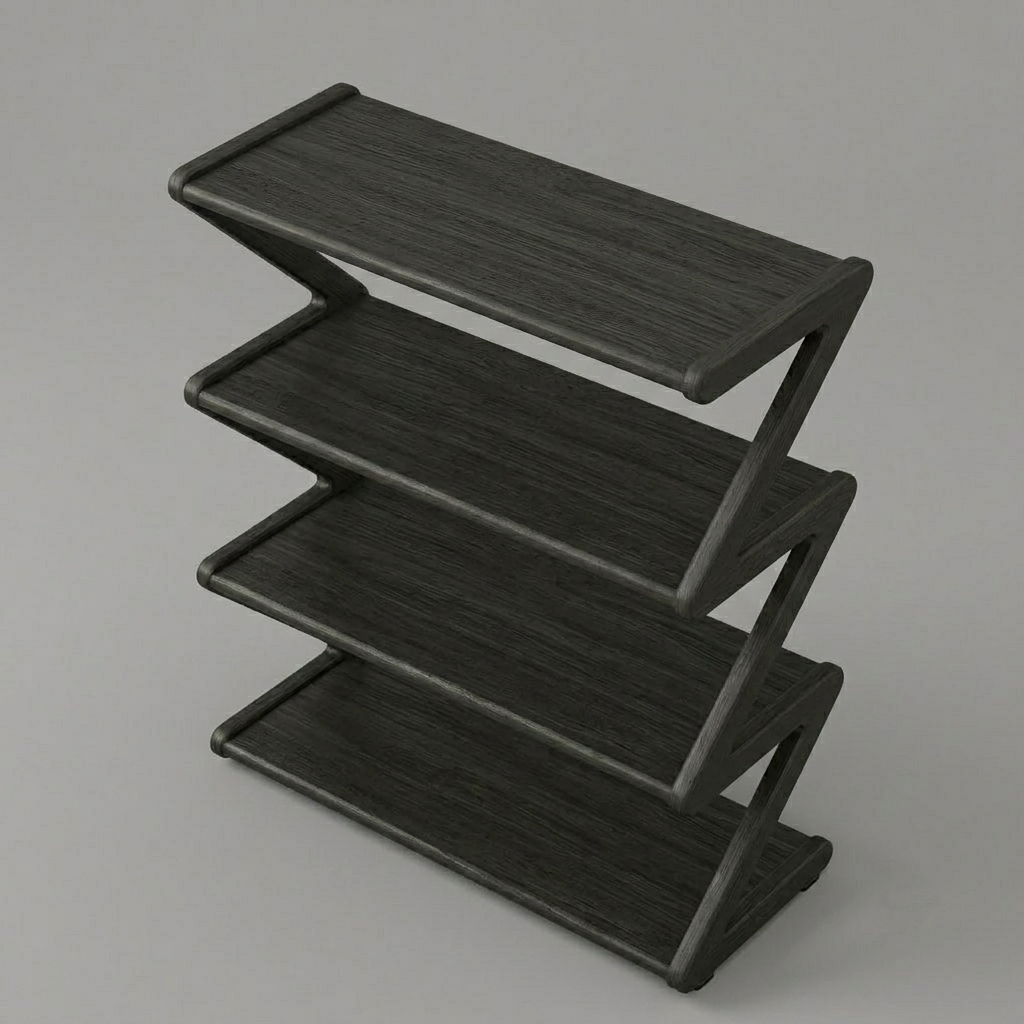 Premium Wood Shoe Rack – Modern Geometric Style