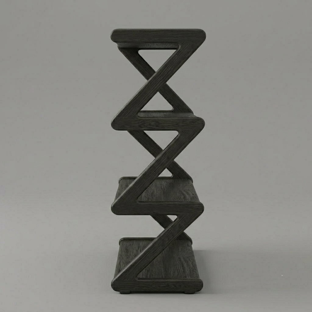 Premium Wood Shoe Rack – Modern Geometric Style