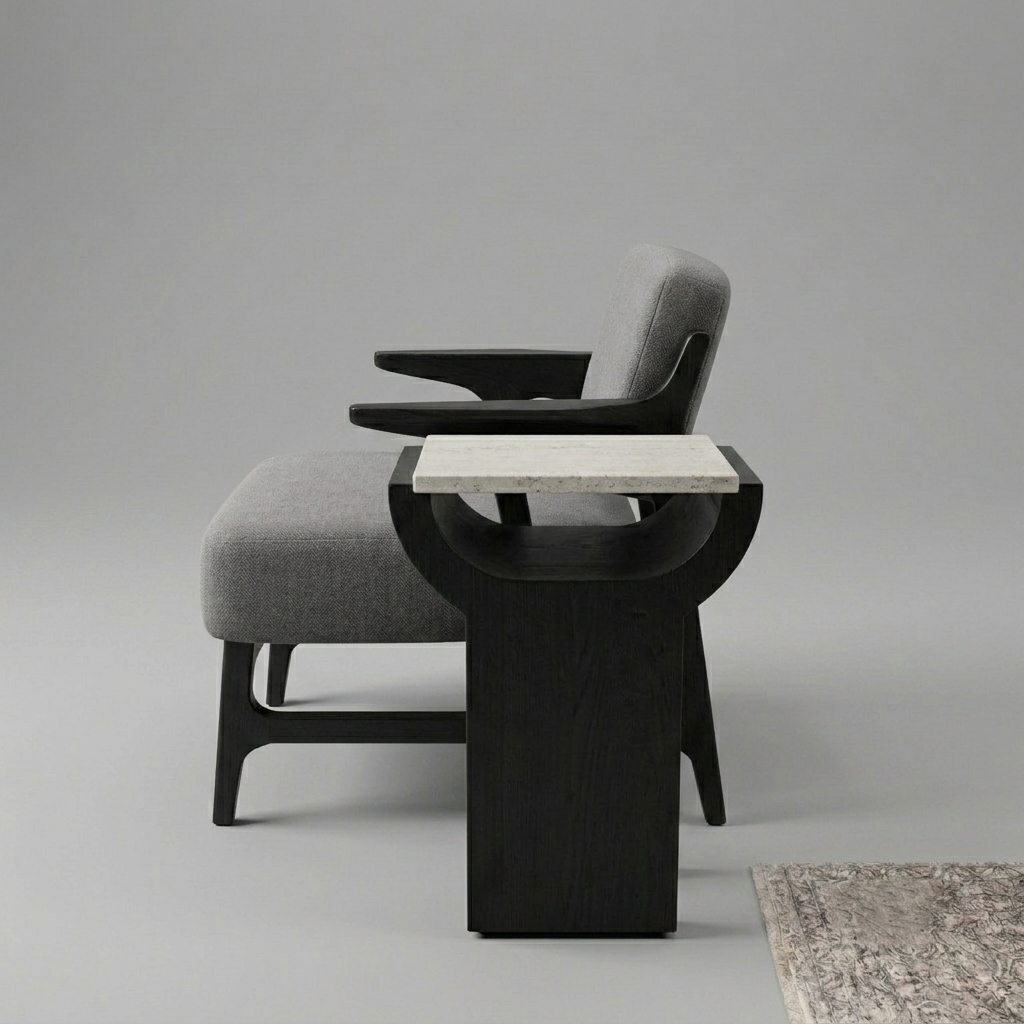 Upholstered Accent Chair in Premium Wood – Modern Style