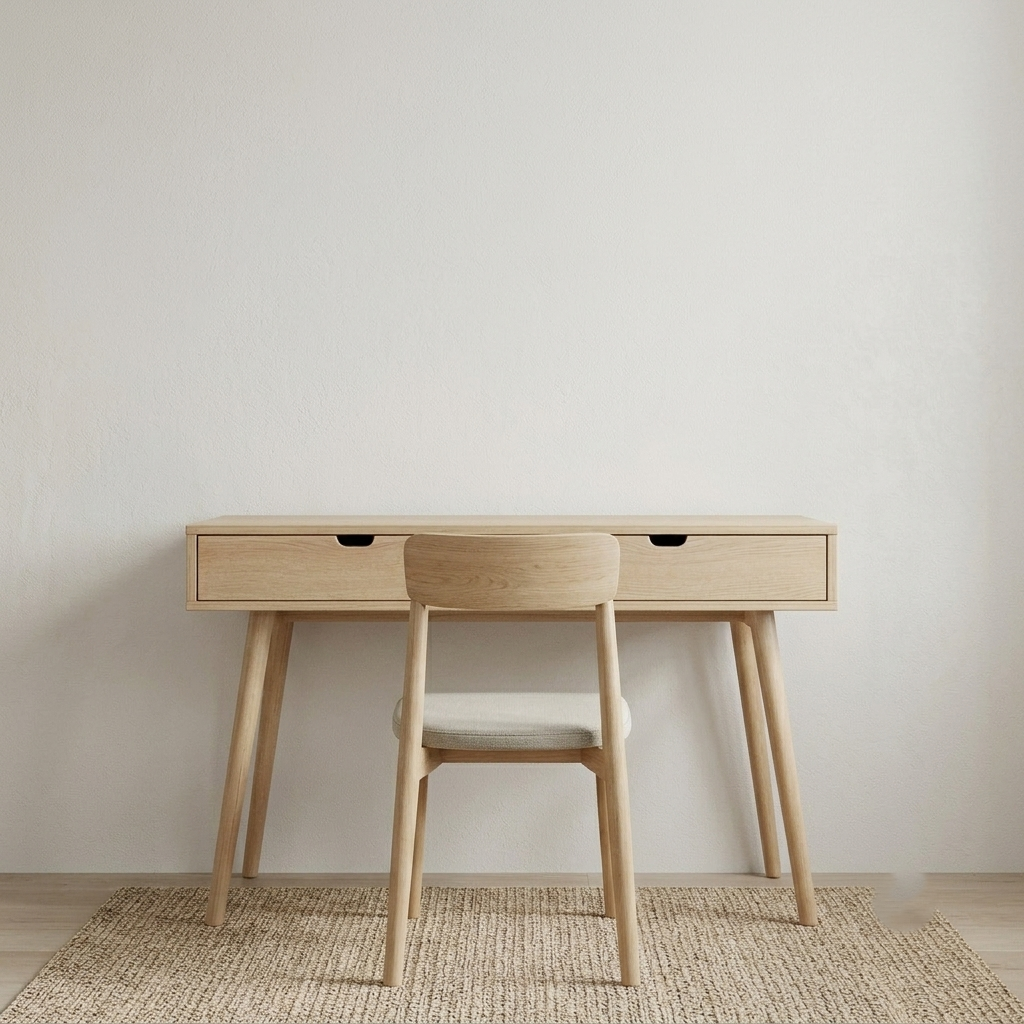 Dressing Table in Premium Light Wood – Minimalist Vanity