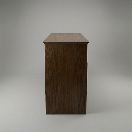 Four-door wood storage cabinet with wooden handles - Asghar Interior Lahore