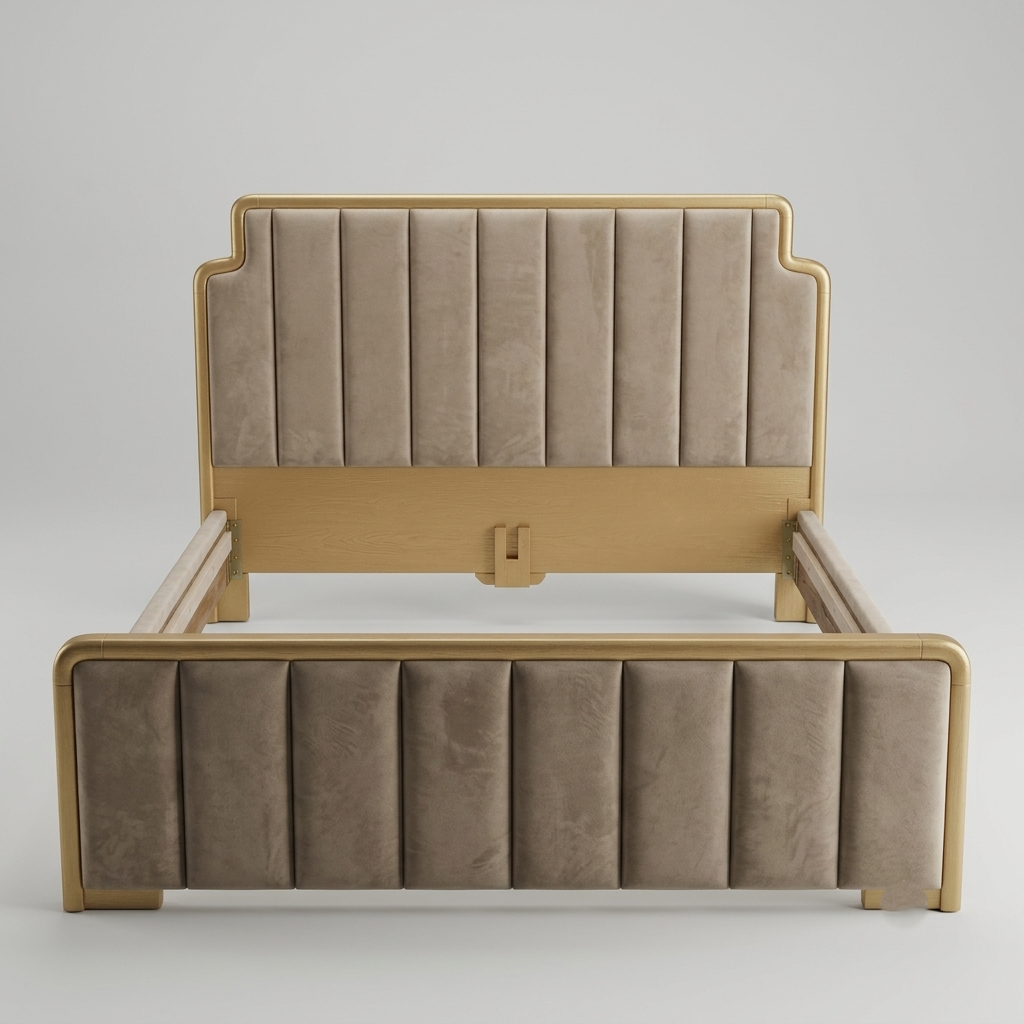 Upholstered Premium Wood Bed Frame – Modern Design