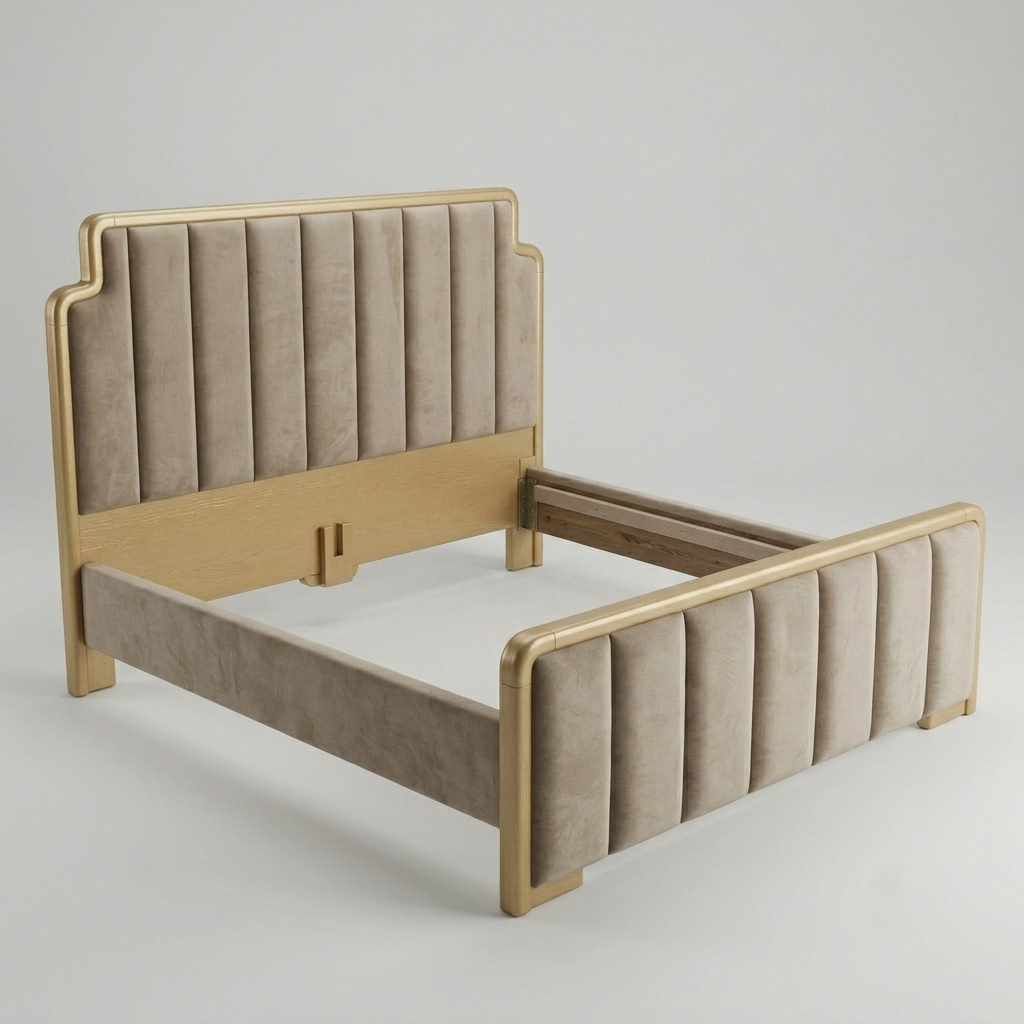 Upholstered Premium Wood Bed Frame – Modern Design