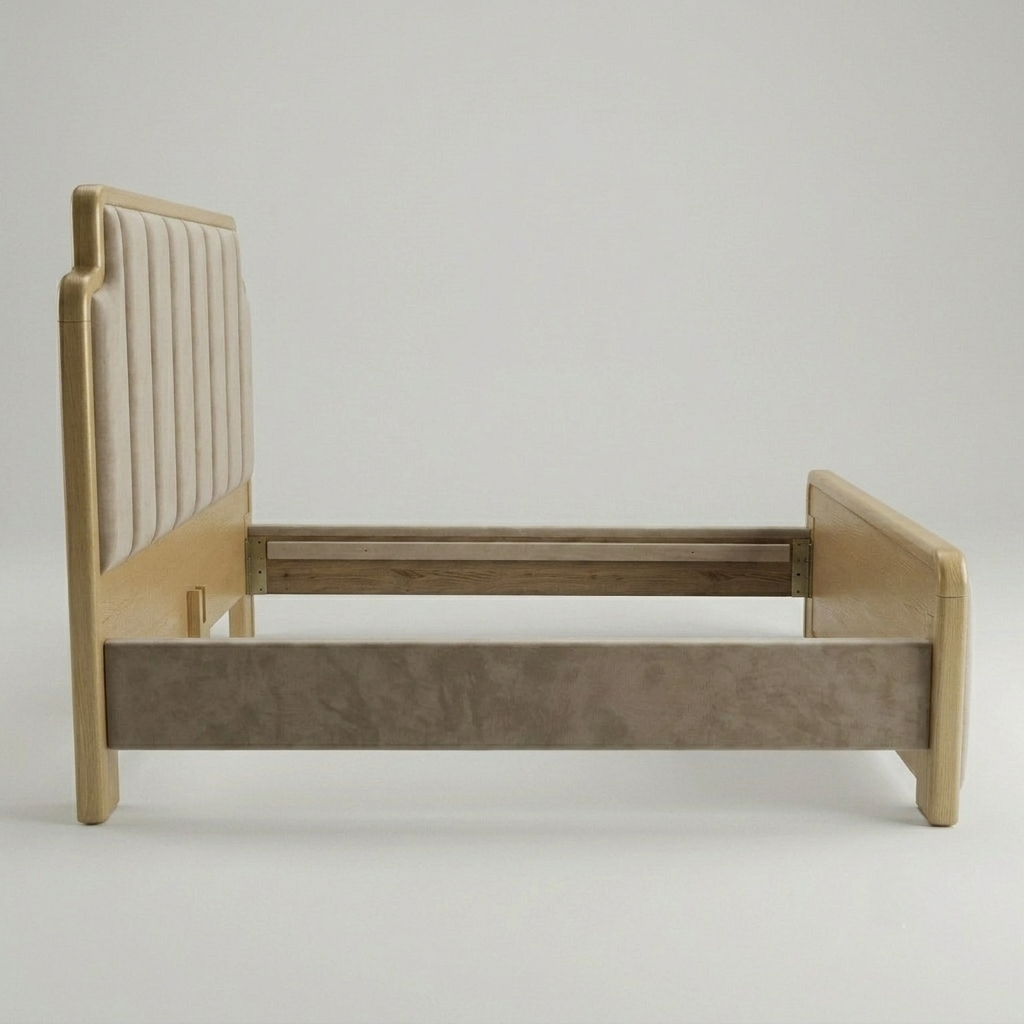 Upholstered Premium Wood Bed Frame – Modern Design