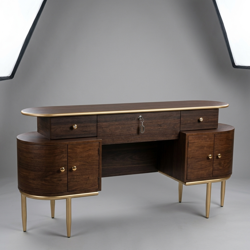Dressing Table in Premium Wood – Art Deco Vanity