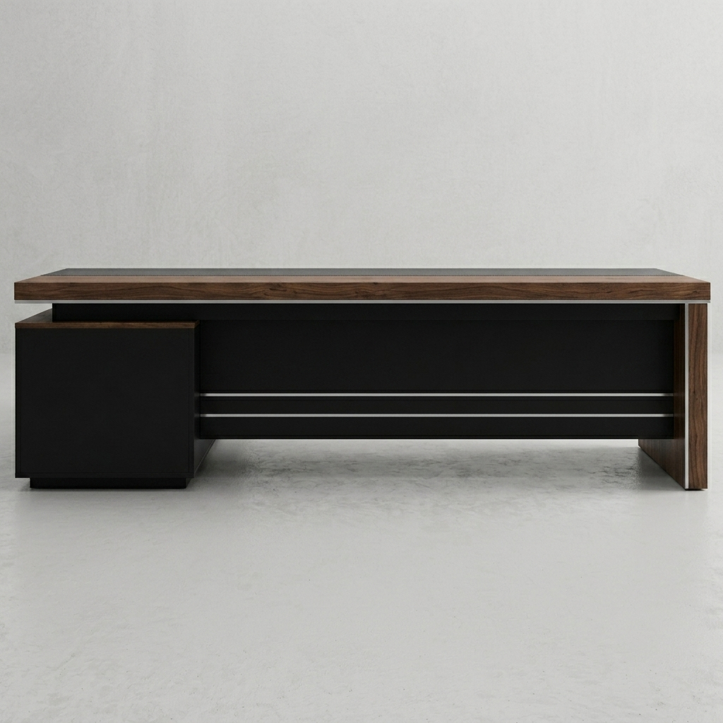Executive Office Desk in Premium Wood – Modern L-Shape