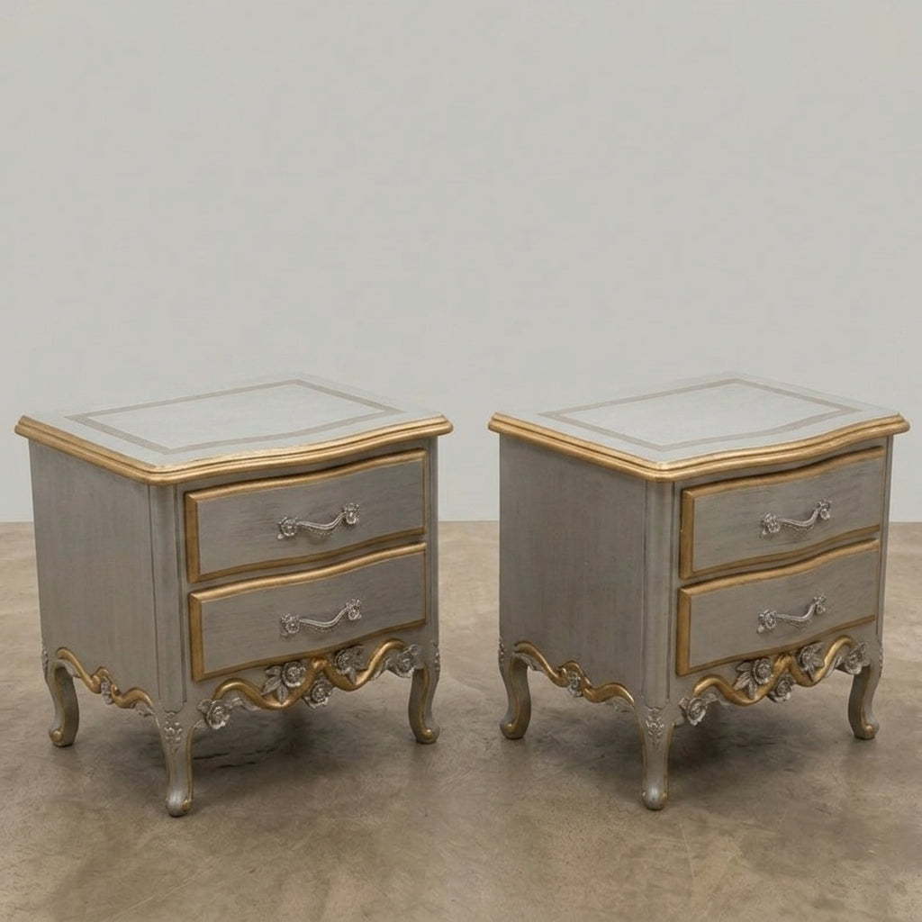 Bedside Table Premium Wood Classic Two-Drawer Design
