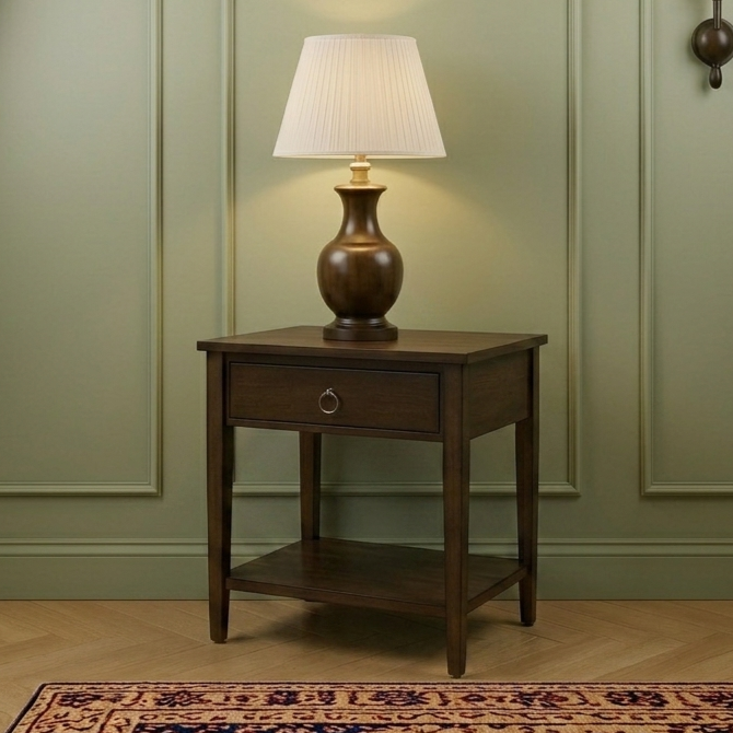 Bedside Table Premium Wood Modern Storage Design