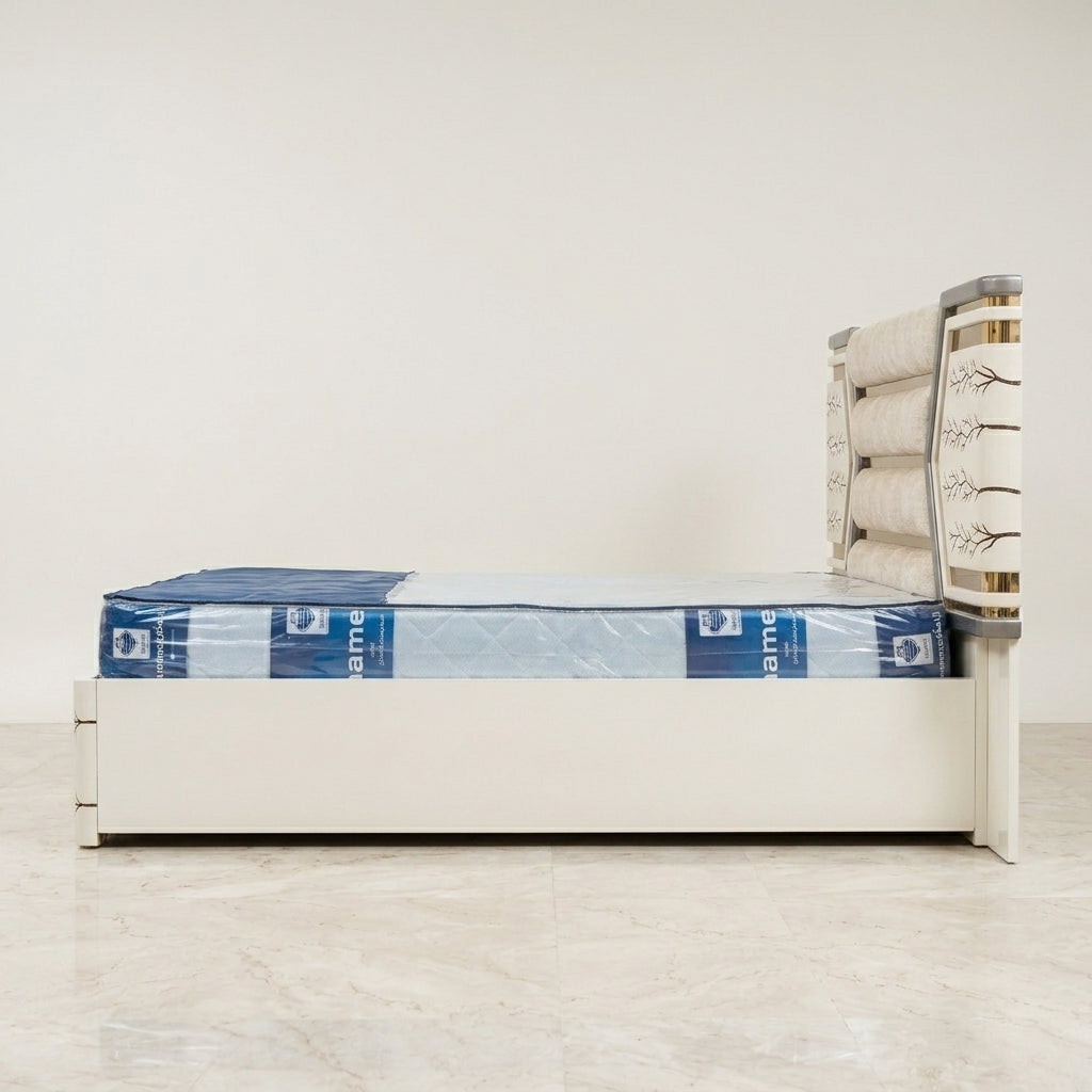 Modern Upholstered Bed in Premium Wood – Glamour Design
