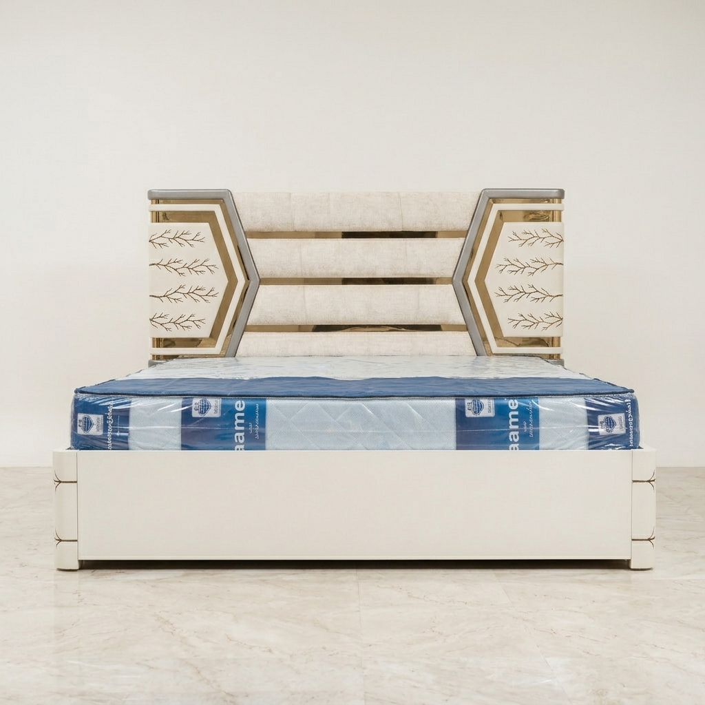 Modern Upholstered Bed in Premium Wood – Glamour Design