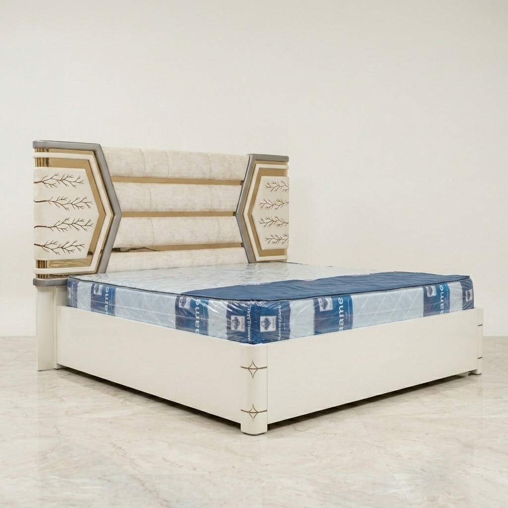 Modern Upholstered Bed in Premium Wood – Glamour Design