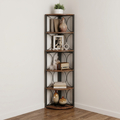 Corner Display Shelf Premium Wood Industrial Style