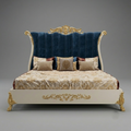 Classic Velvet Bed Set in Premium Wood – Victorian Luxury
