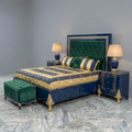 Premium Wood Velvet Tufted Bed – Classic Luxury Style