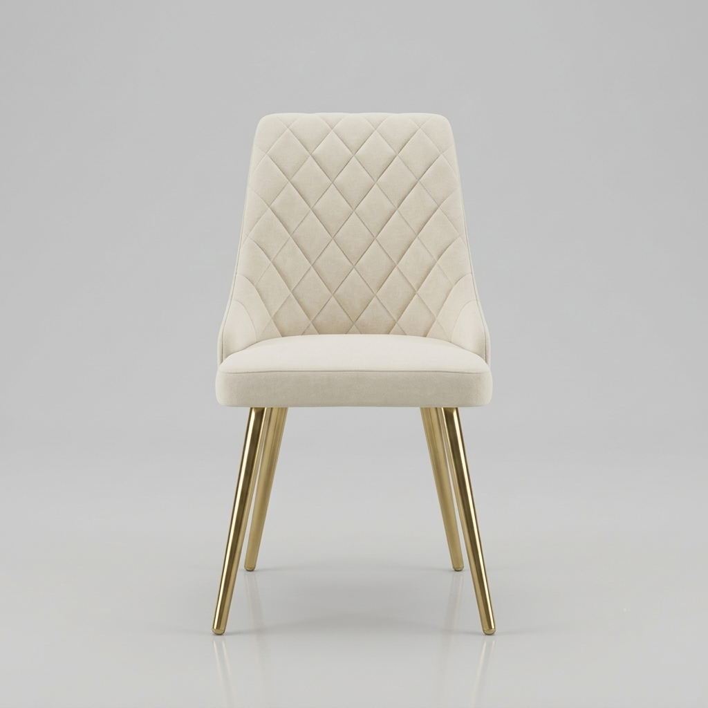 Upholstered Dining Chair with Gold Legs – Modern Luxury