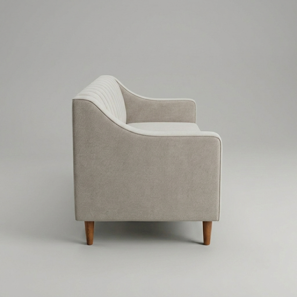 Upholstered Sofa Premium Wood Modern Curved Design
