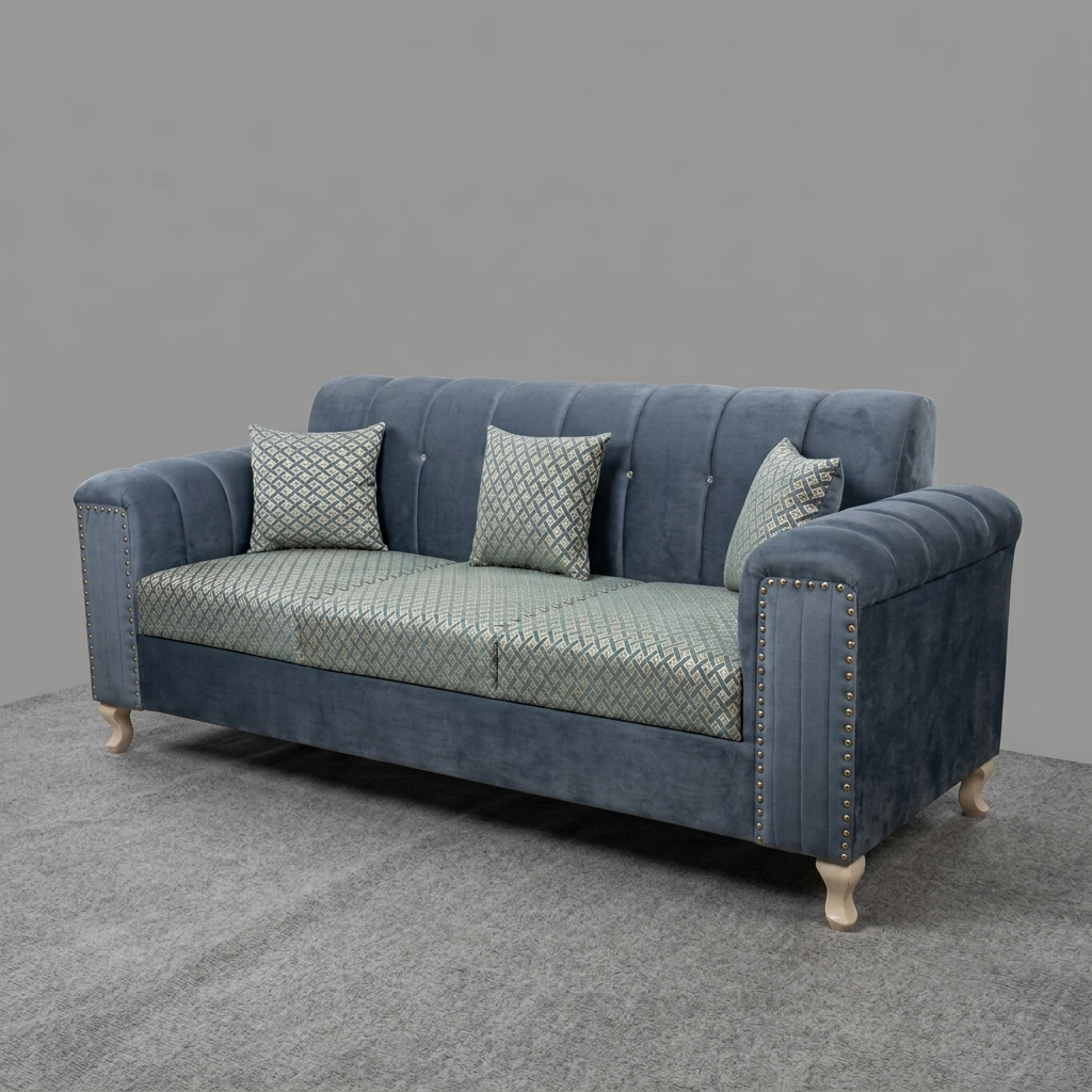 Velvet Sofa Premium Wood Classic Lounge Design
