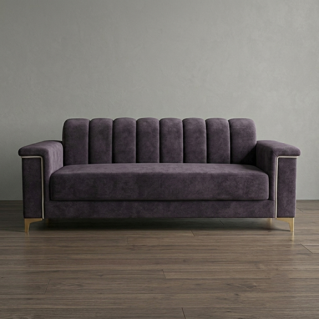 Velvet Sofa Premium Wood Contemporary Lounge Design