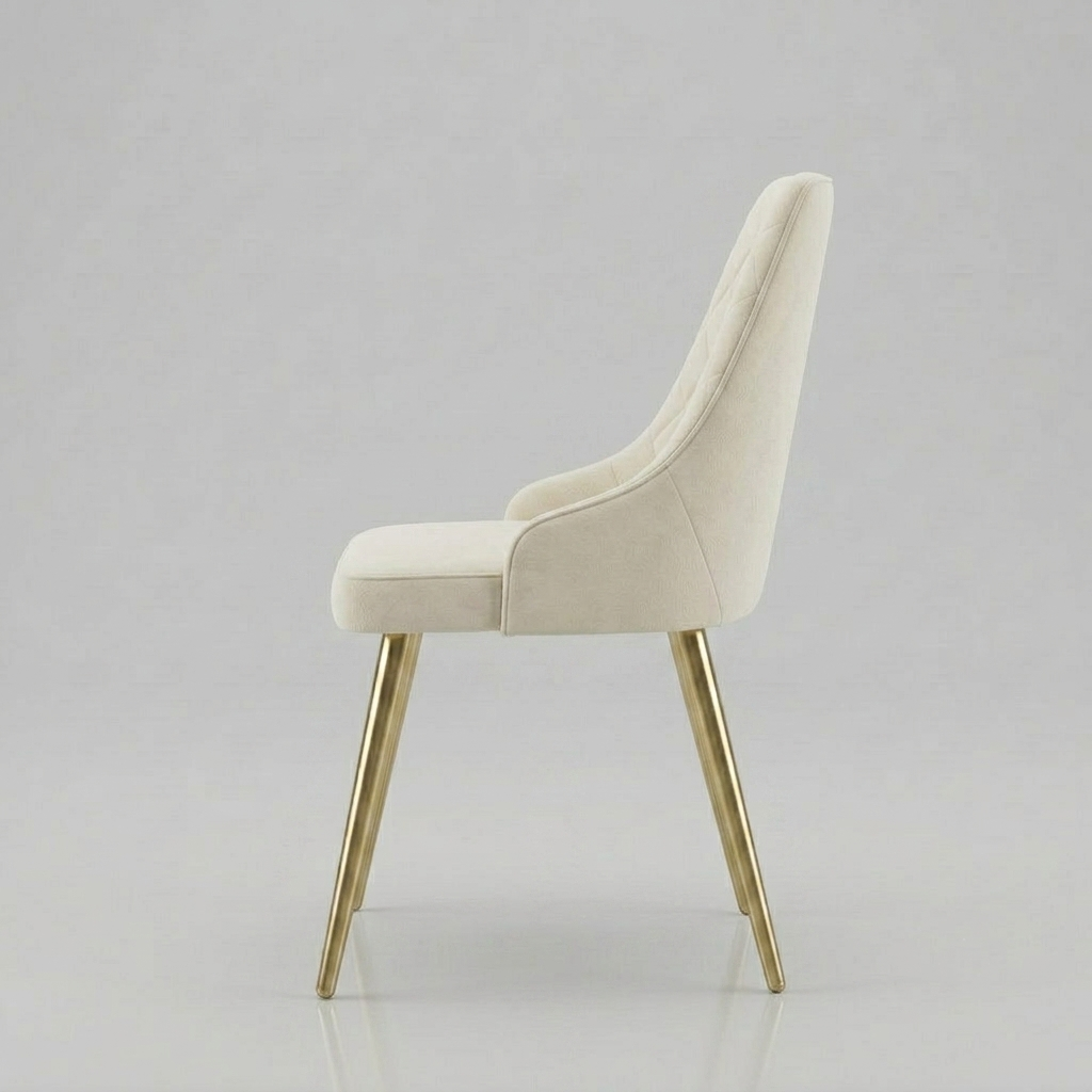 Upholstered Dining Chair with Gold Legs – Modern Luxury