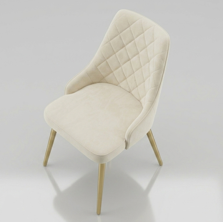 Upholstered Dining Chair with Gold Legs – Modern Luxury