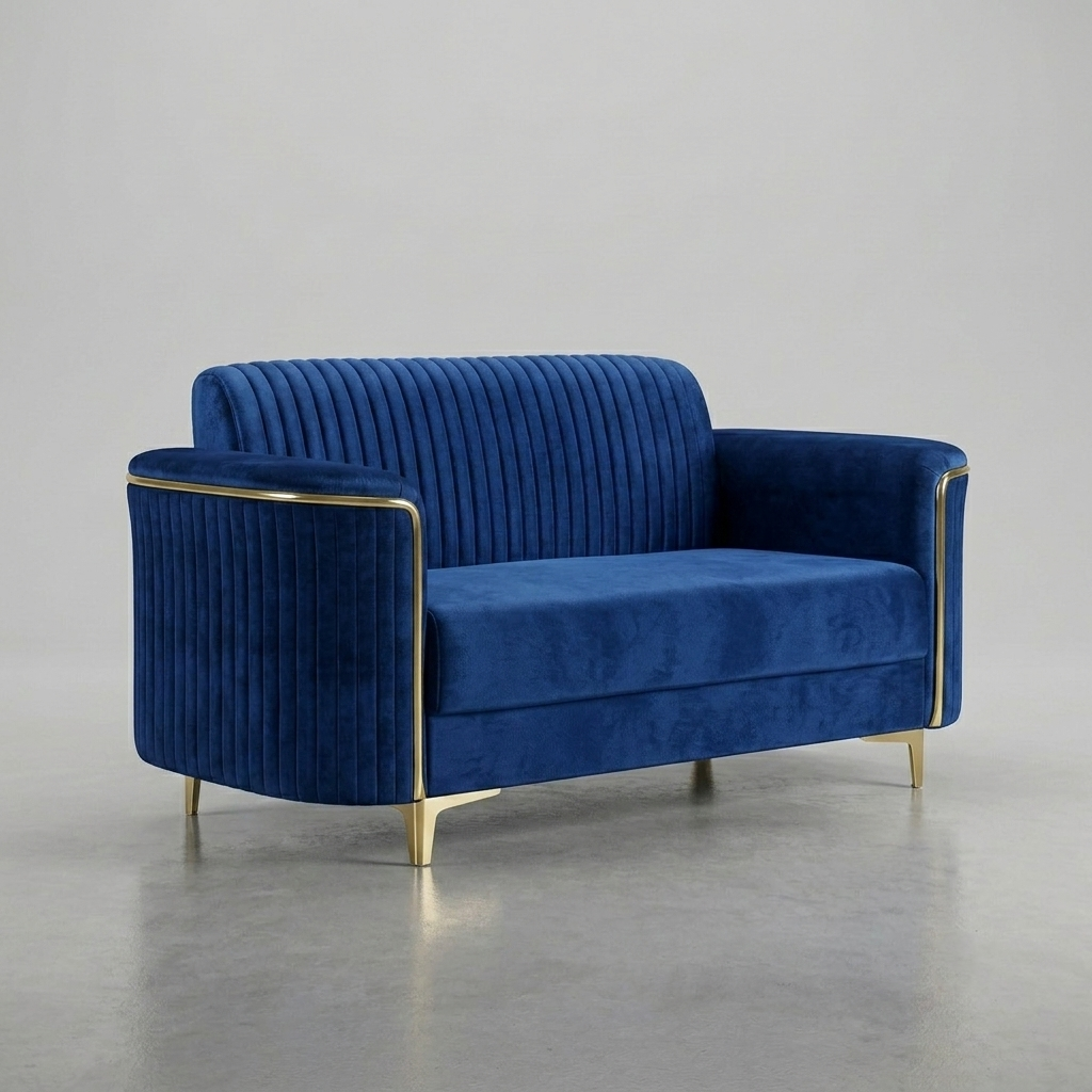 Velvet Sofa Premium Wood Contemporary Lounge Design