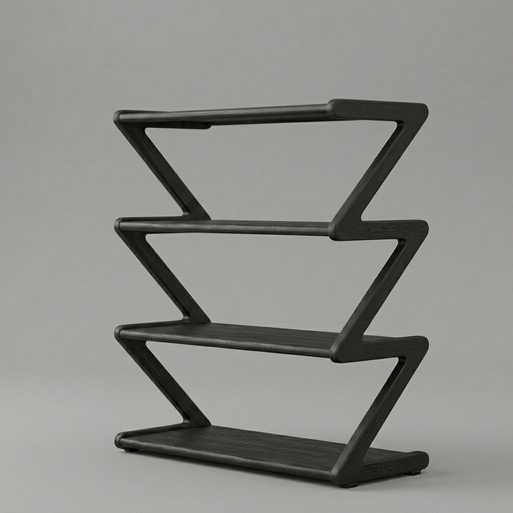 Premium Wood Shoe Rack – Modern Geometric Style